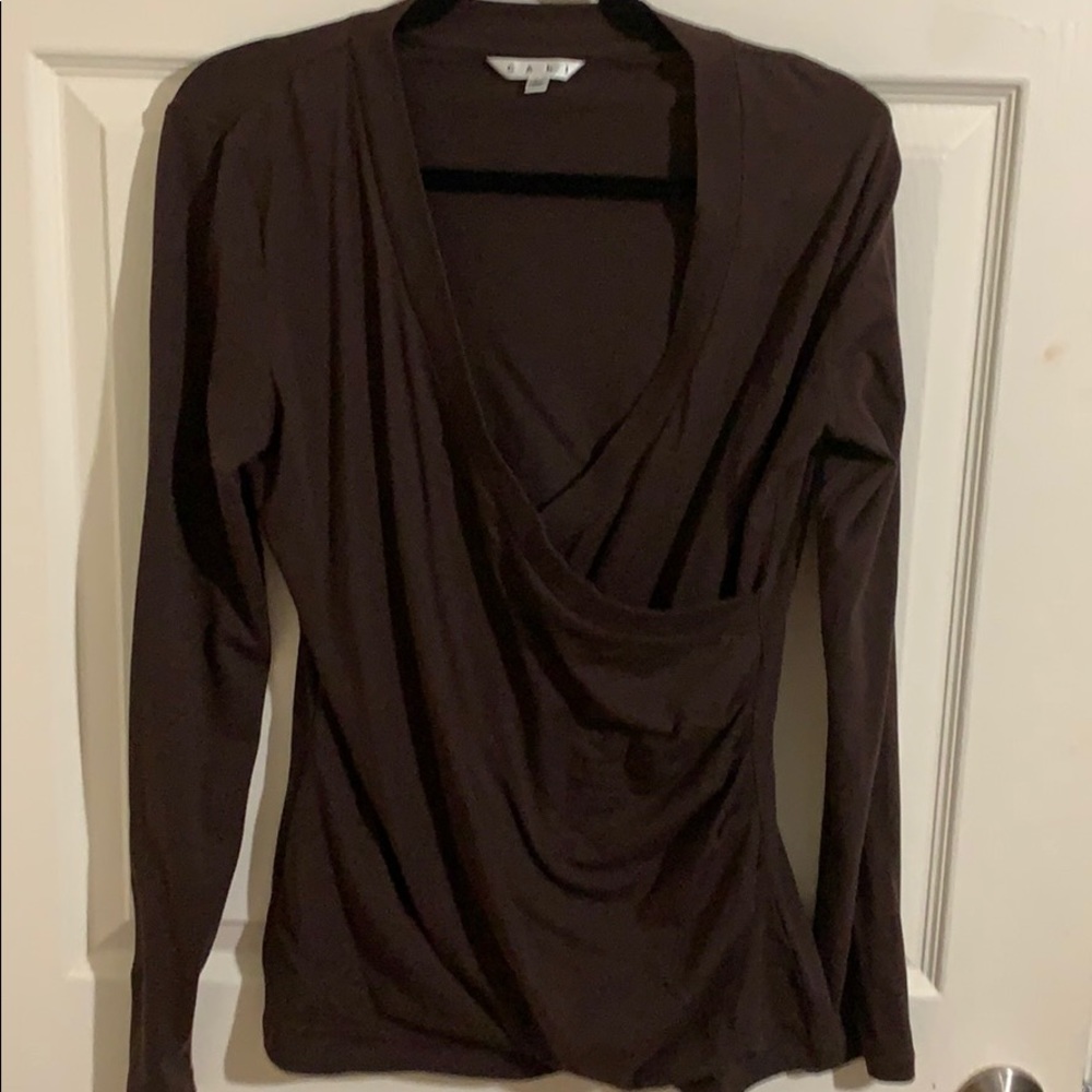 CaBi Long Sleeve Drape Front T